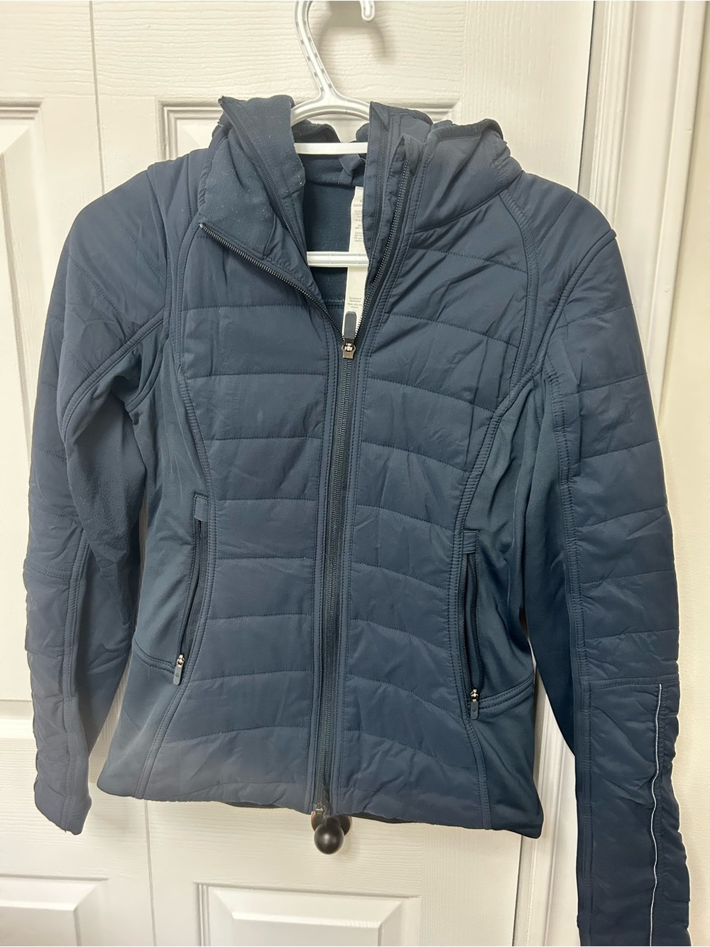 lululemon athletica Navy Quilted Hooded Ski Jacket